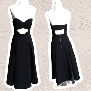 Slide Show Black strapless keyhole prom dress 10
